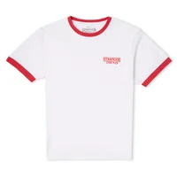 Stranger Things Biker Gang Unisex Ringer T-Shirt - White/Red