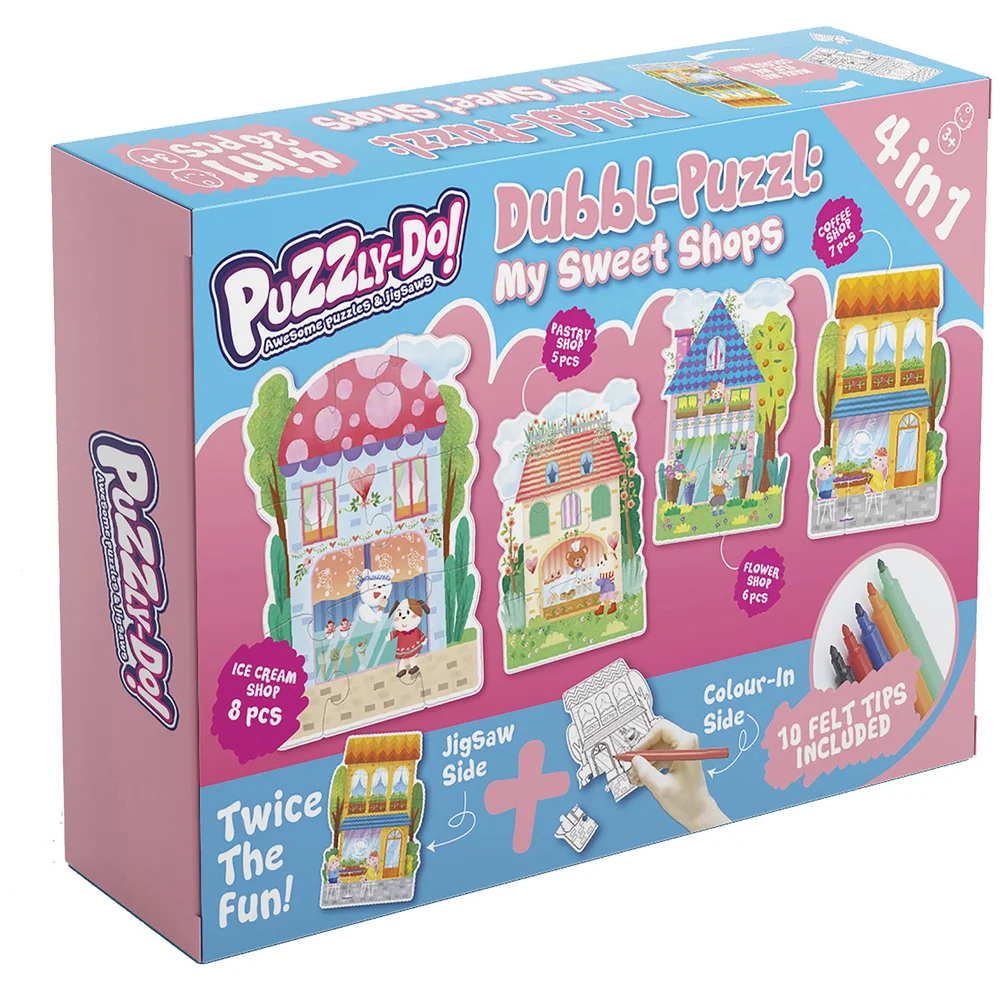 Puzzly-Do My Sweet Shop Dubbl-Puzzle Jigsaw and Colouring Bild 1