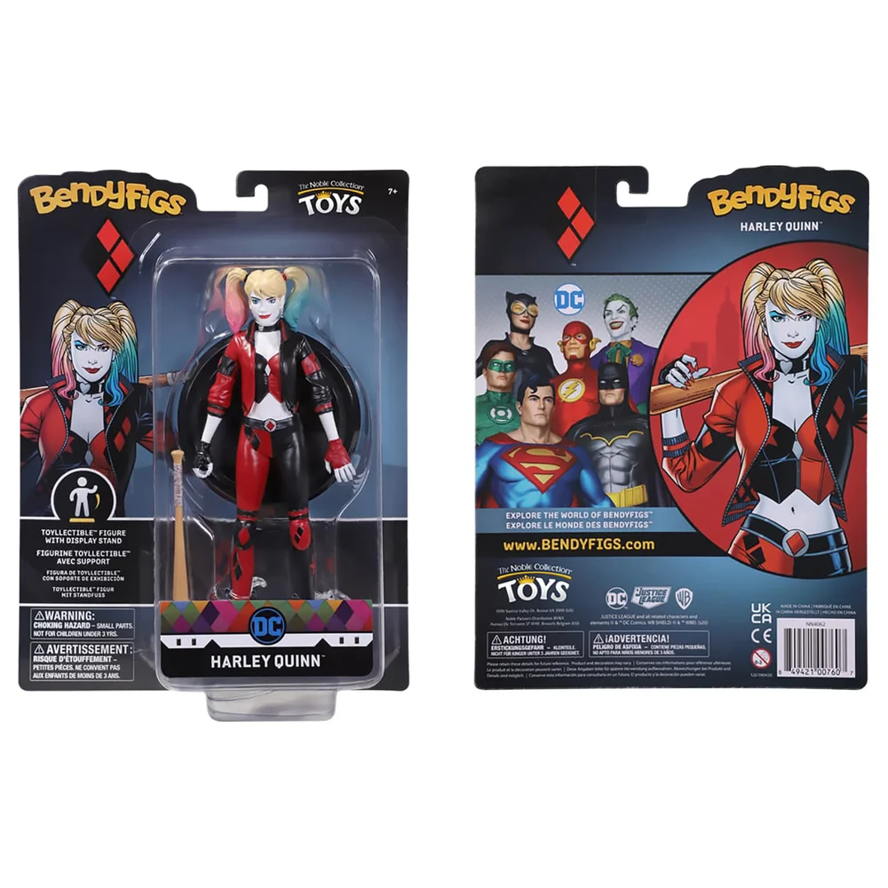Noble Collection DC Comics: Heroes and Villains Harley Quinn Rebirth BendyFig 7.5 Inch Action Figure Bild 1