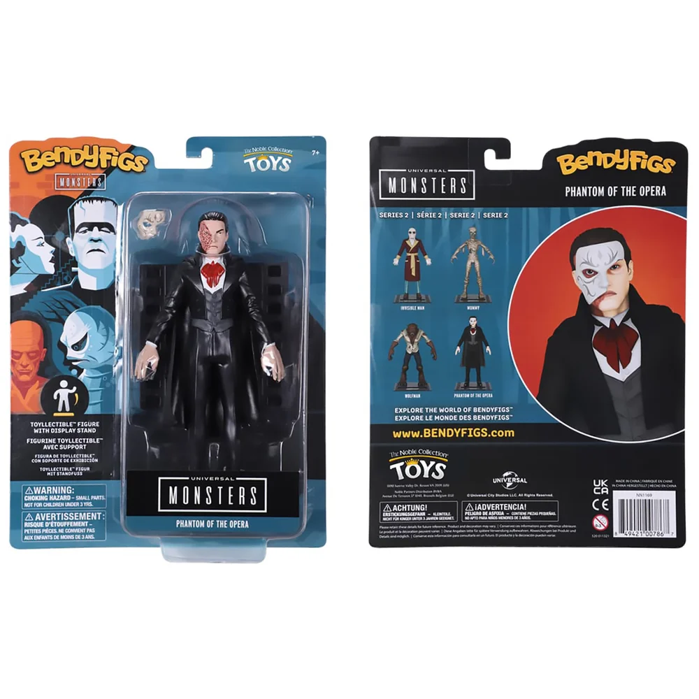 Noble Collection Universal Monsters The Phantom of the Opera BendyFig 7.5 Inch Action Figure Bild 1