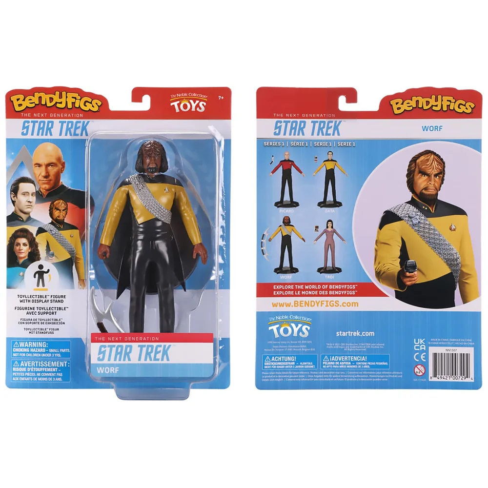 Noble Collection Star Trek Lieutenant Worf BendyFig 7.5 Inch Action Figure Bild 1