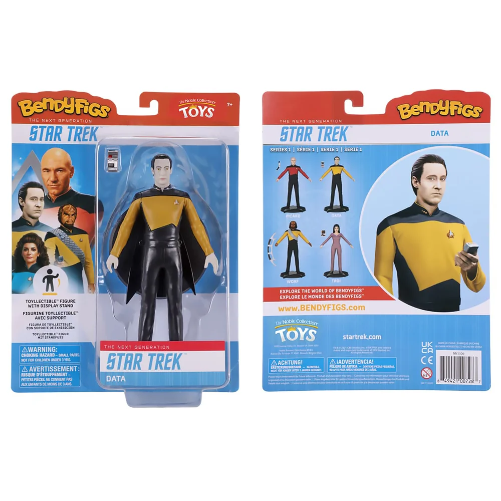 Noble Collection Star Trek Lieutenant Commander Data BendyFig 7.5 Inch Action Figure Bild 1