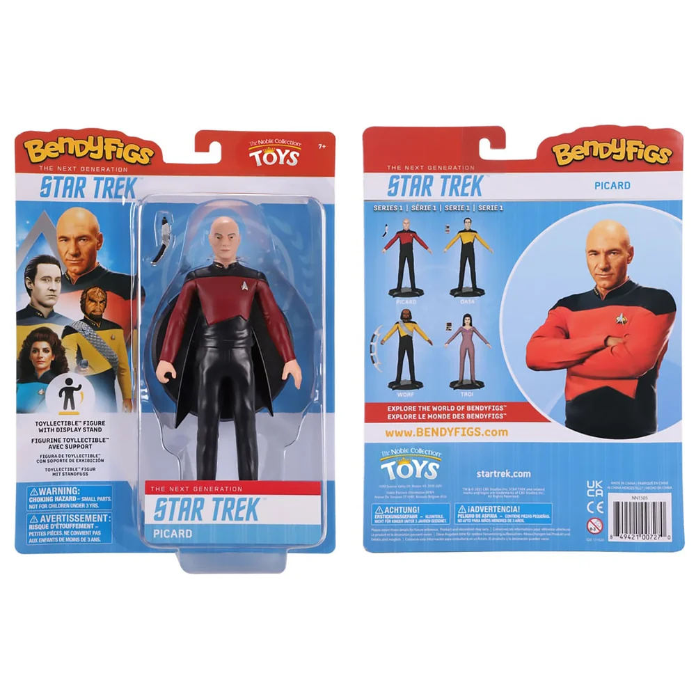 Noble Collection Star Trek Captain Picard BendyFig 7.5 Inch Action Figure Bild 1