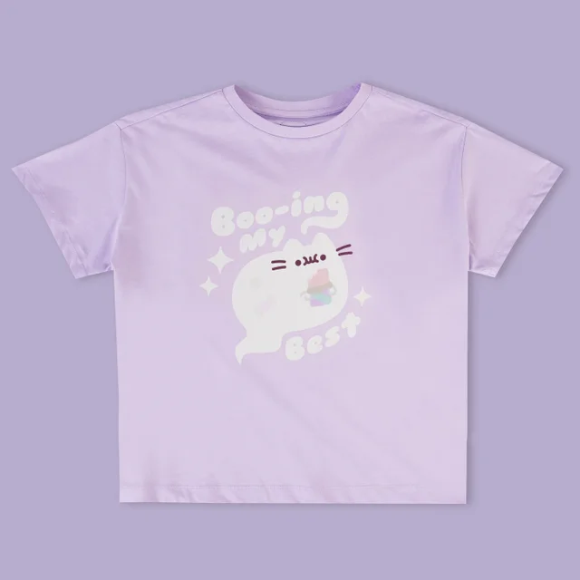 Pusheen Boo-ing My Best Women's Cropped T-Shirt - Lilac