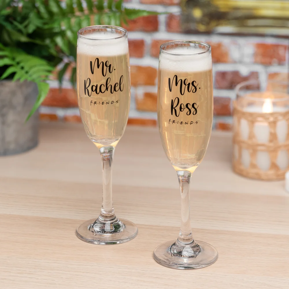 Friends Ross and Rachel Champagne Flutes Bild 1