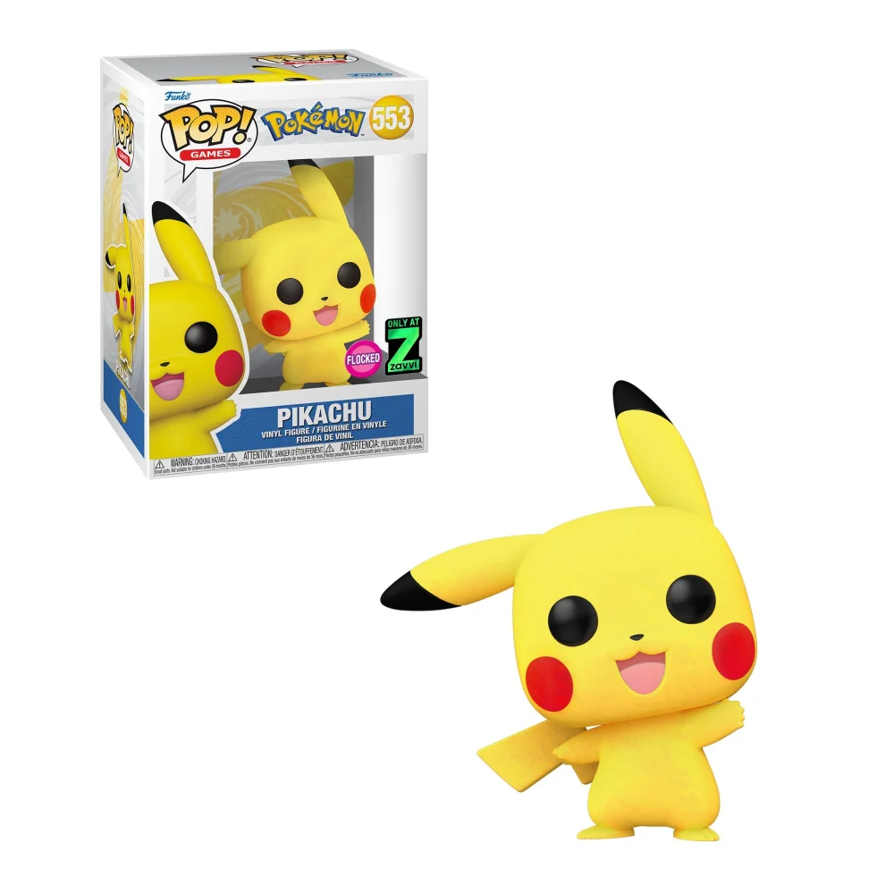 Pokémon Pikachu Waving Flocked Zavvi EXC Funko Pop! Vinyl Bild 1