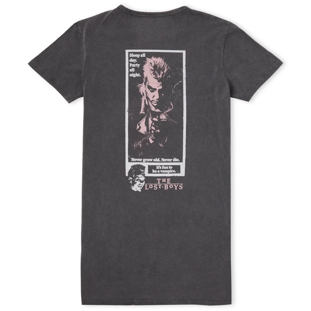 The Lost Boys Sleep All Day Party All Night Damen T-Shirt Kleid - Schwarz Acid Wash - M Bild 1