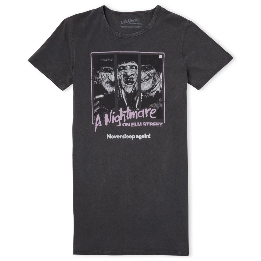 A Nightmare On Elm Street Dream Demon Damen T-Shirt Kleid - Schwarz Acid Wash - M Bild 1