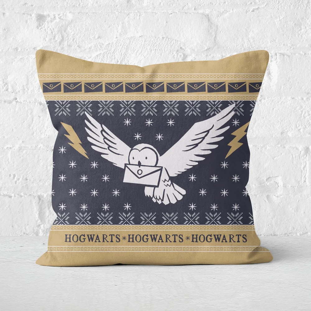 Harry Potter Hogwarts Christmas Square Cushion - 40x40cm - Soft Touch Bild 1