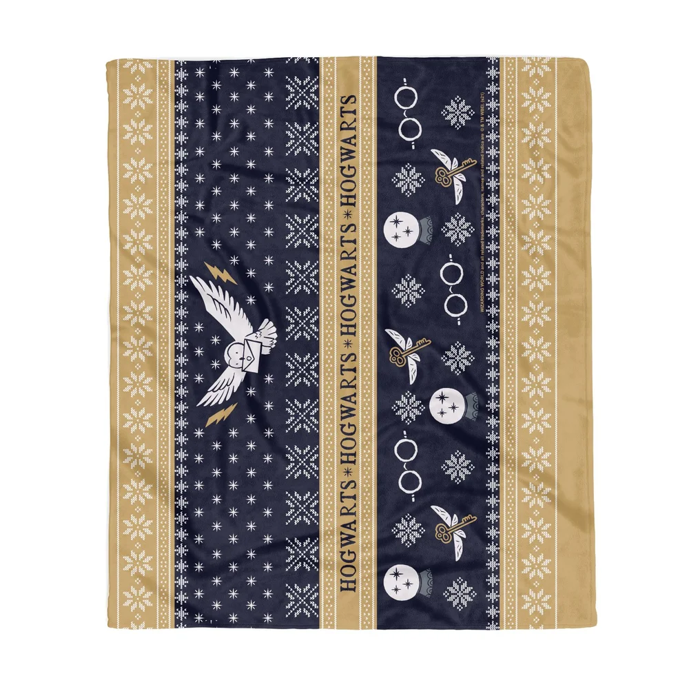 Harry Potter Hogwarts Christmas Fleece Blanket - M Bild 1