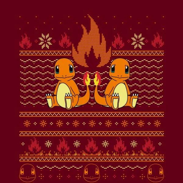 Pokémon Merry Litmas Unisex Weihnachtspullover – Burgund