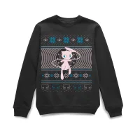 Pokémon All I Want For Christmas Is Mew Unisex Weihnachtspullover – Schwarz