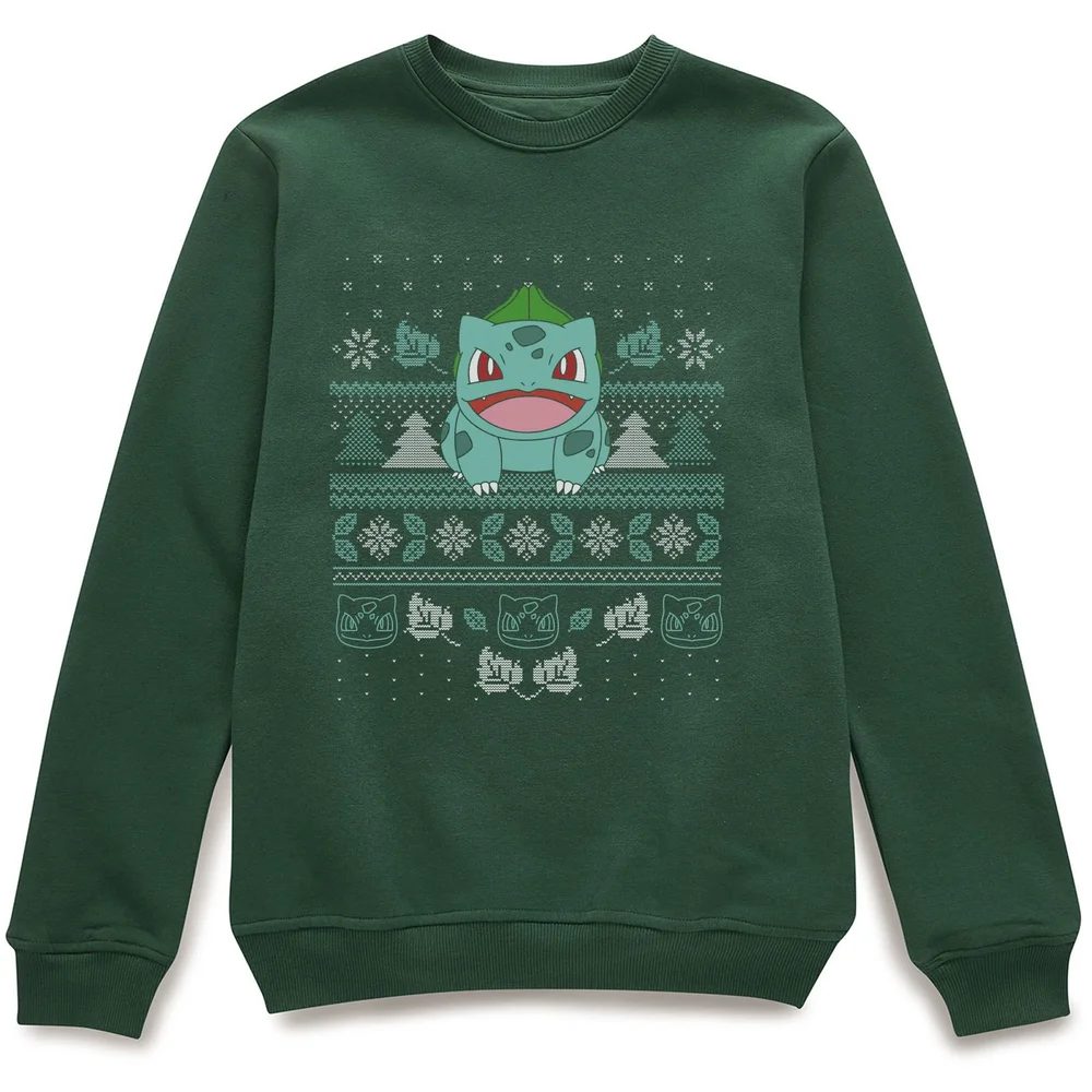 Pokémon Deck The Halls Unisex Weihnachtspullover – Grün - S Bild 1