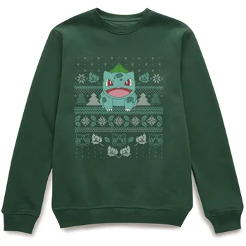 Pokémon Deck The Halls Unisex Weihnachtspullover – Grün