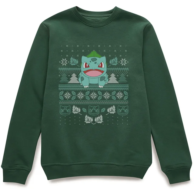 Pokémon Deck The Halls Unisex Weihnachtspullover – Grün