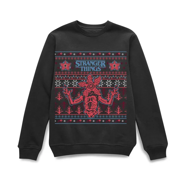 Stranger Things Christmas Deomogorgon Unisex Weihnachtspullover – Schwarz