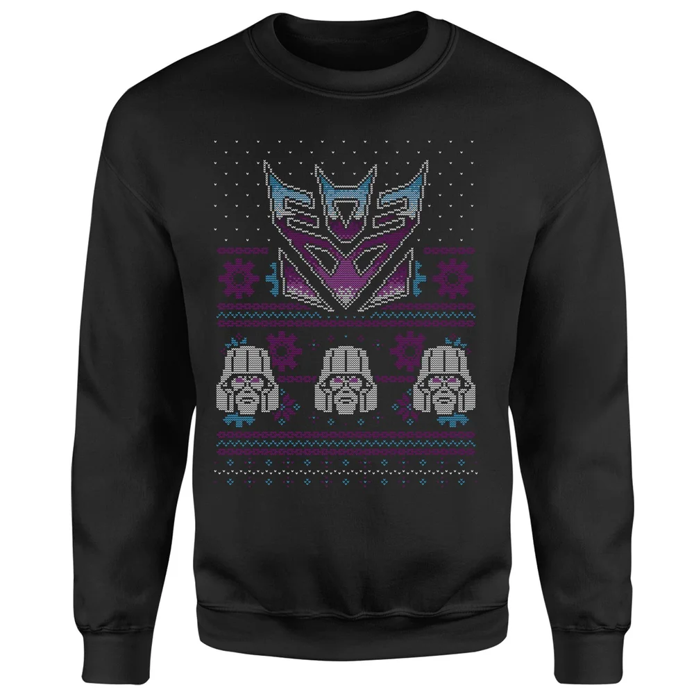 Transformers Christmas Decepticons Classic Ugly Knit Unisex Weihnachtspullover – Schwarz - S Bild 1