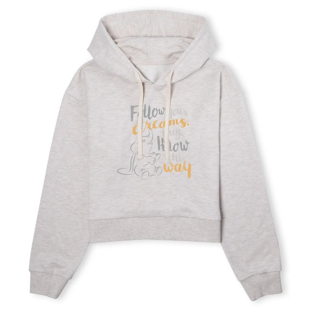 Dumbo Follow Your Dreams Women's Cropped Hoodie - Ecru Marl - L Bild 1