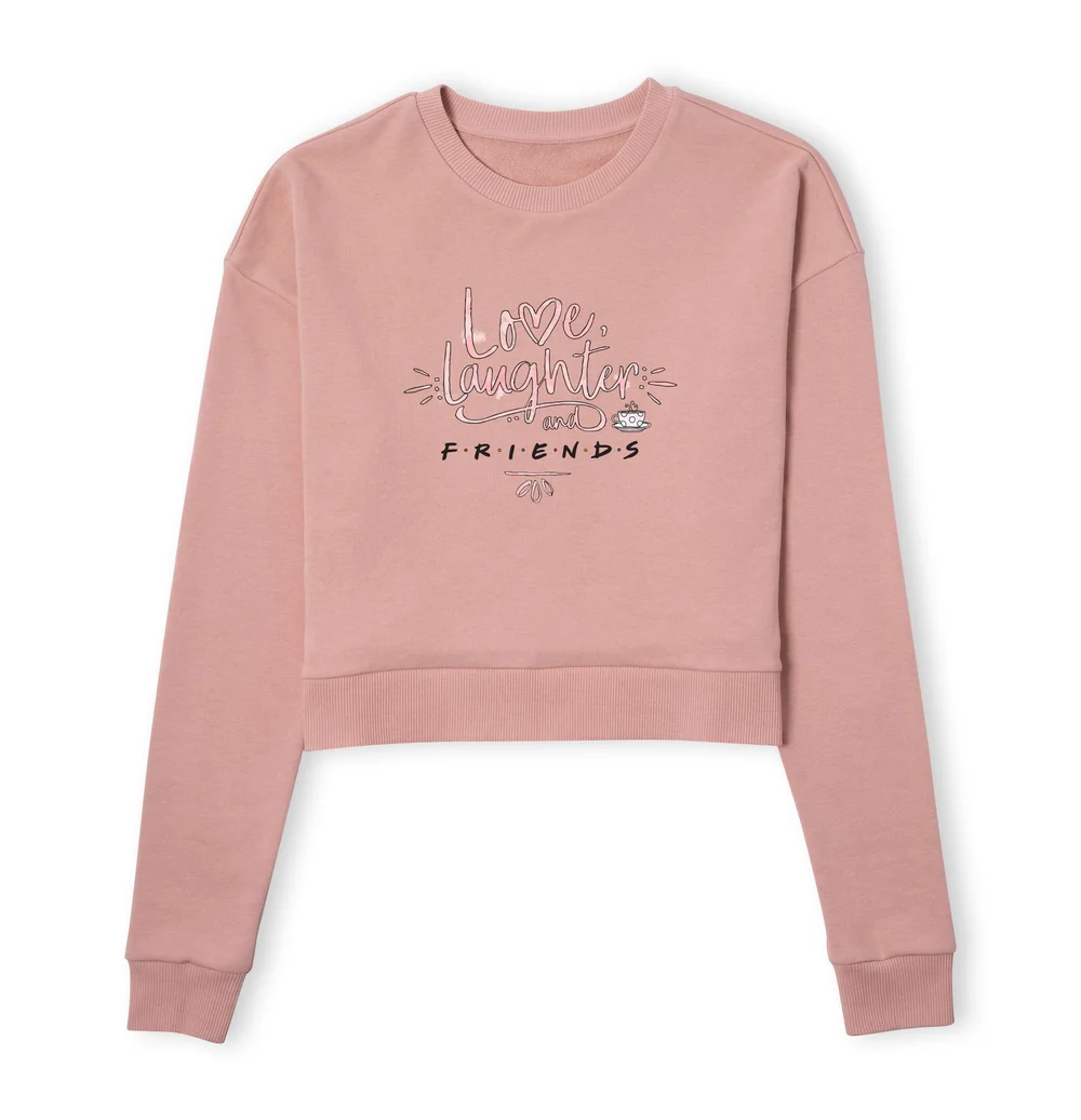 Friends Love Laughter Women's Cropped Sweatshirt - Dusty Pink - XS Bild 1