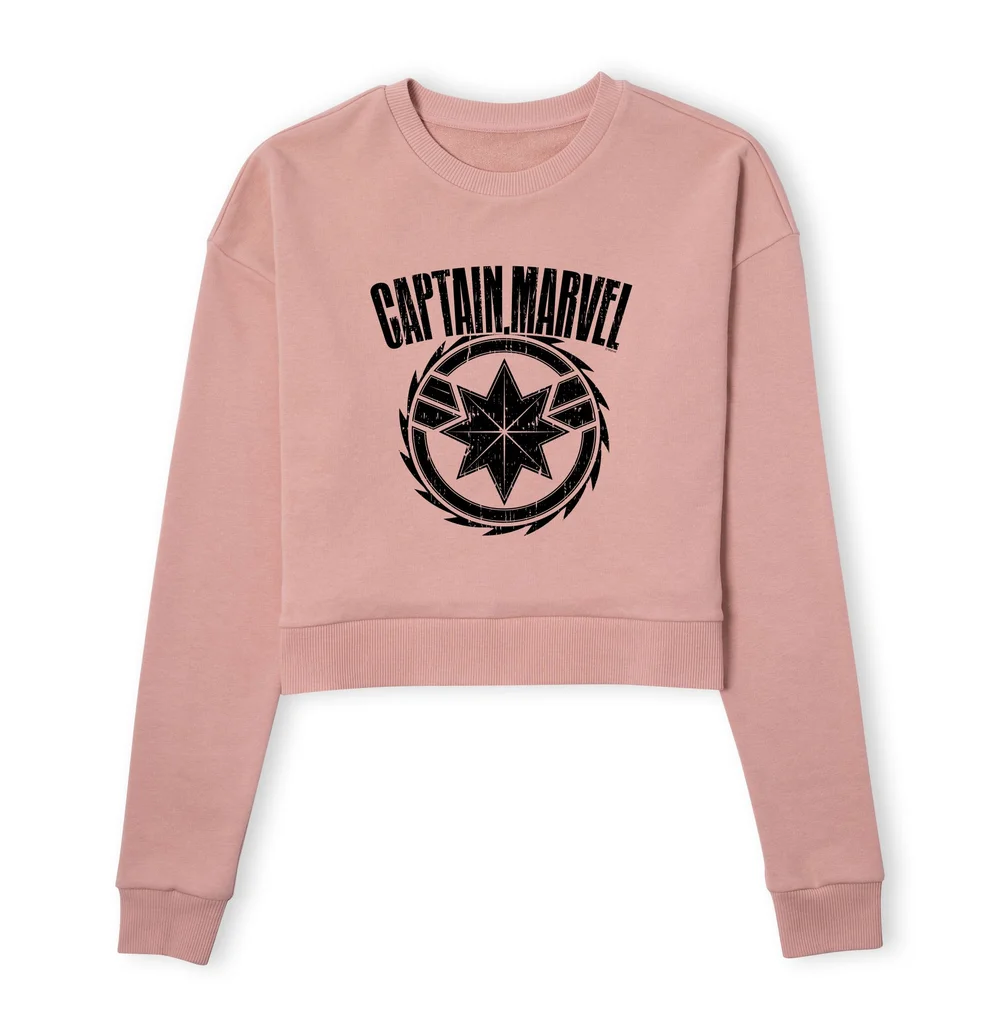 Captain Marvel Logo Women's Cropped Sweatshirt - Dusty Pink - XS Bild 1