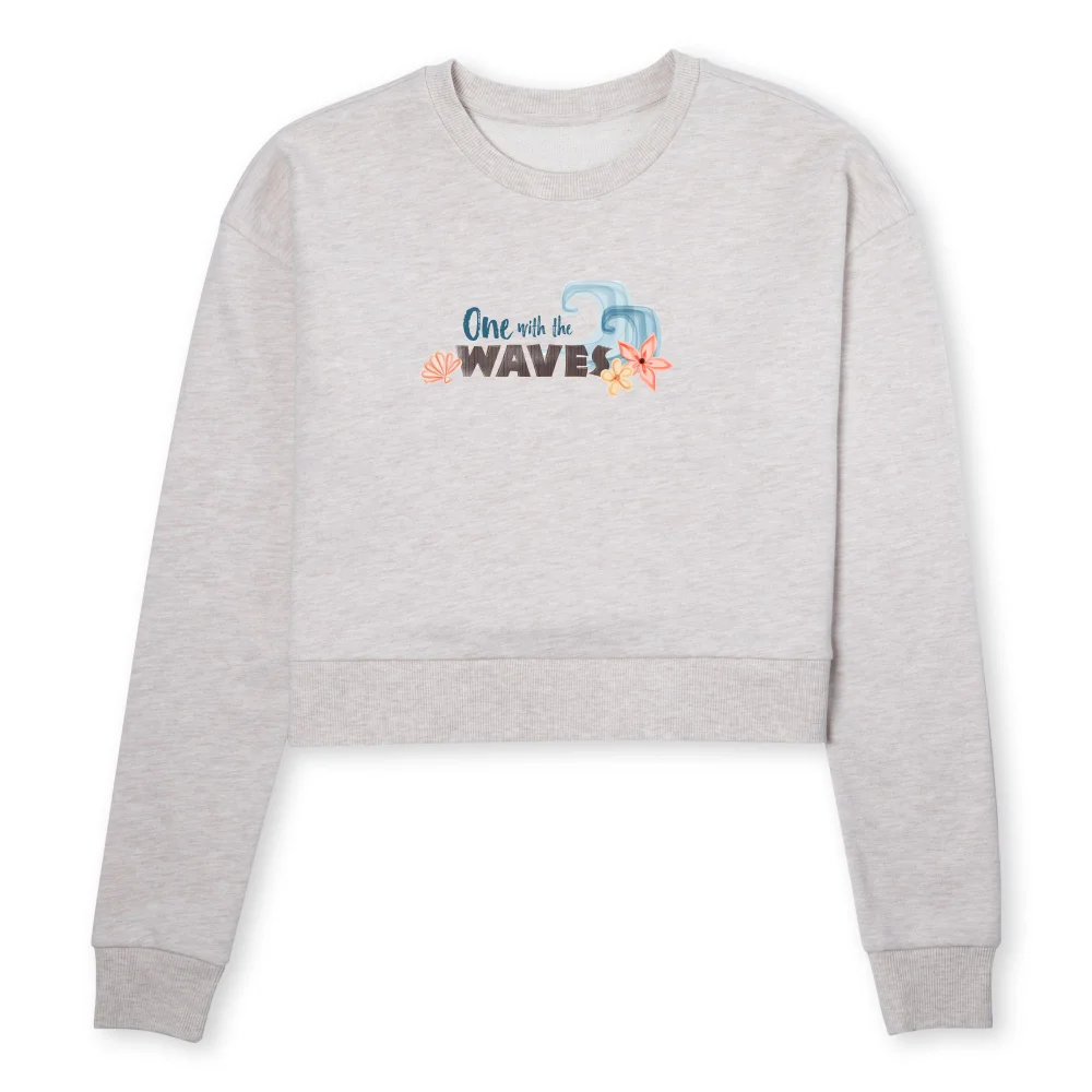 Moana One With The Waves Women's Cropped Sweatshirt - Ecru Marl - L Bild 1
