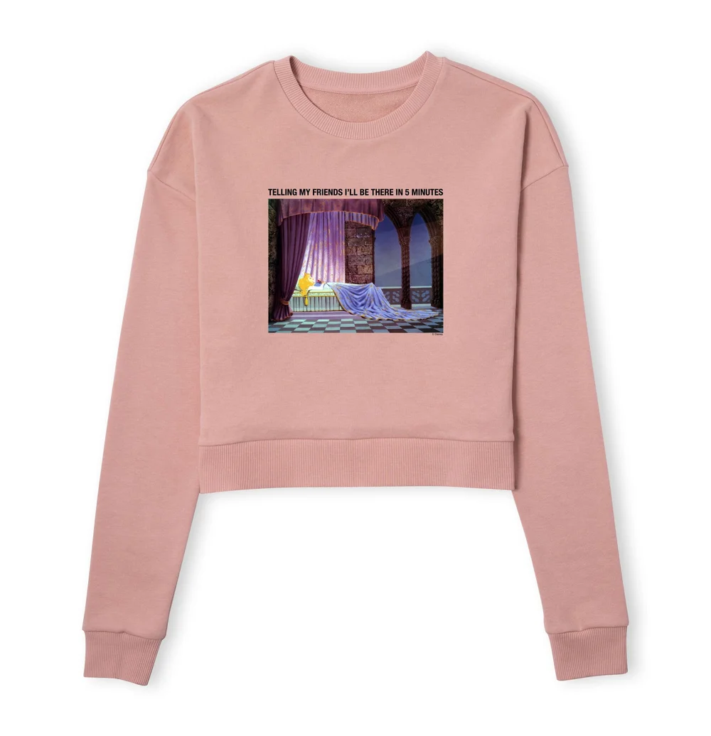 Disney Sleeping Beauty I'll Be There In Five Women's Cropped Sweatshirt - Dusty Pink - XS Bild 1