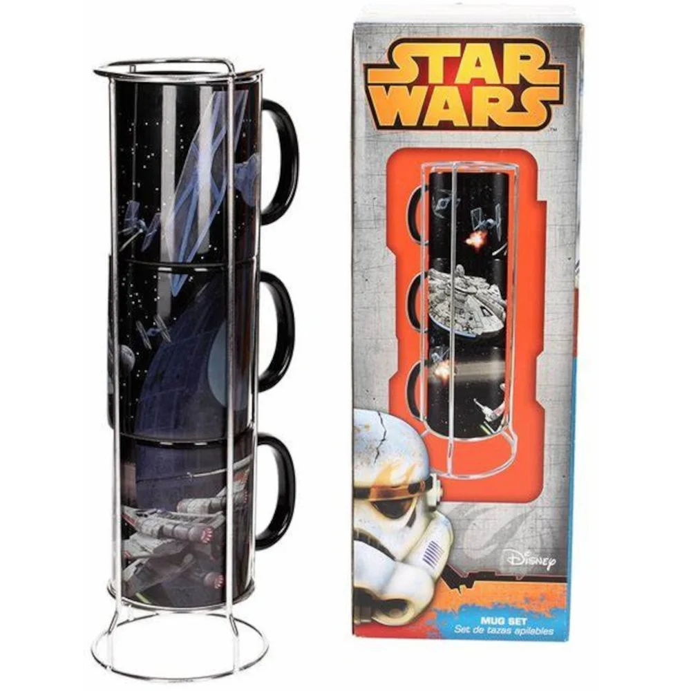 Star Wars Home Stackable 3pc Ceramic Mugs Battle Star Falcon Set Bild 1