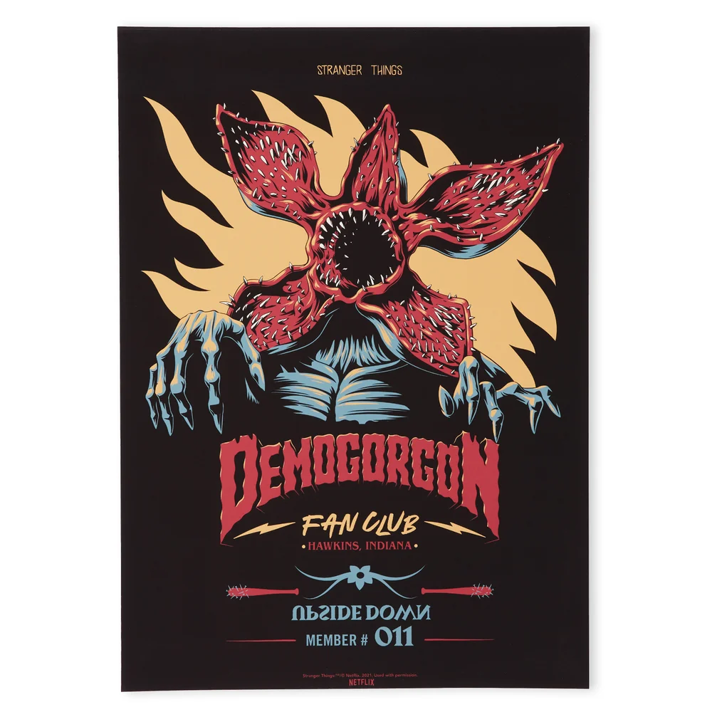 Stranger Things The Demogorgon Fan Club Giclee Art Print - A4 - Print Only Bild 1