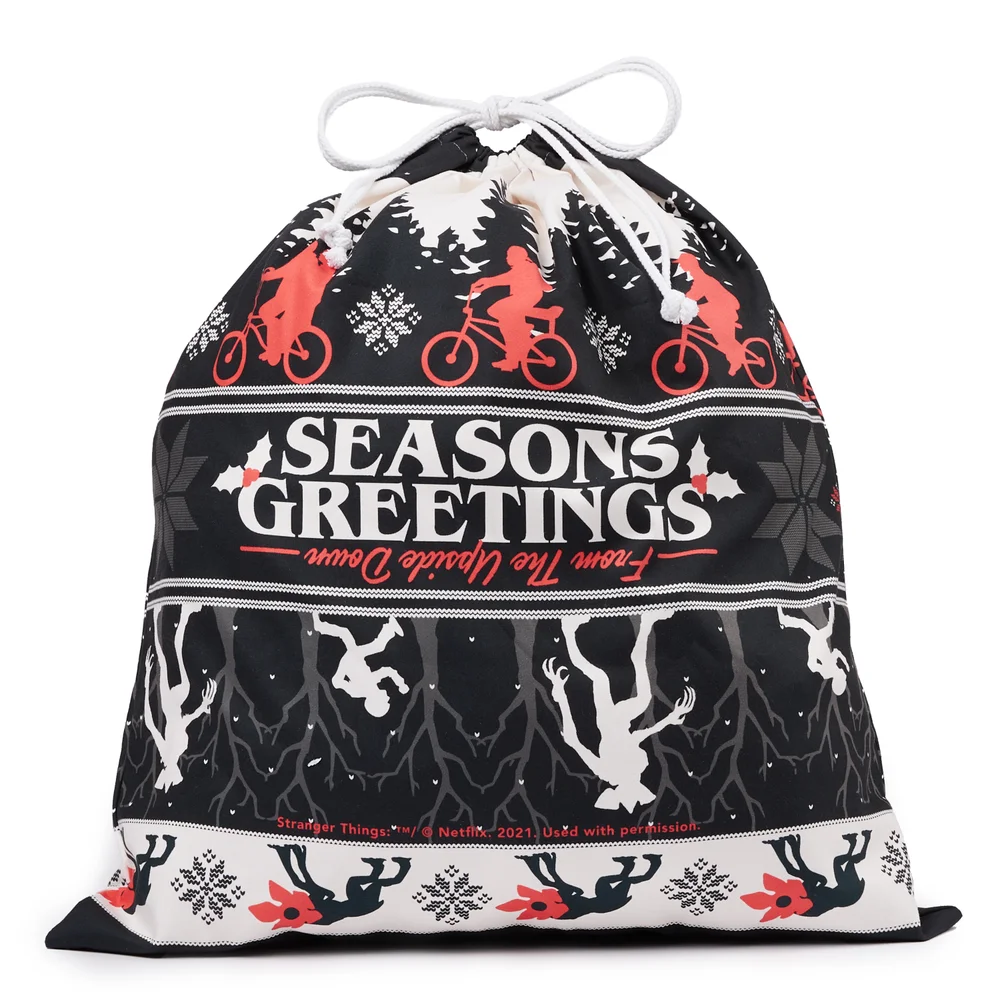Stranger Things Seasons Greetings From The Upside Down Christmas Santa Sack Bild 1