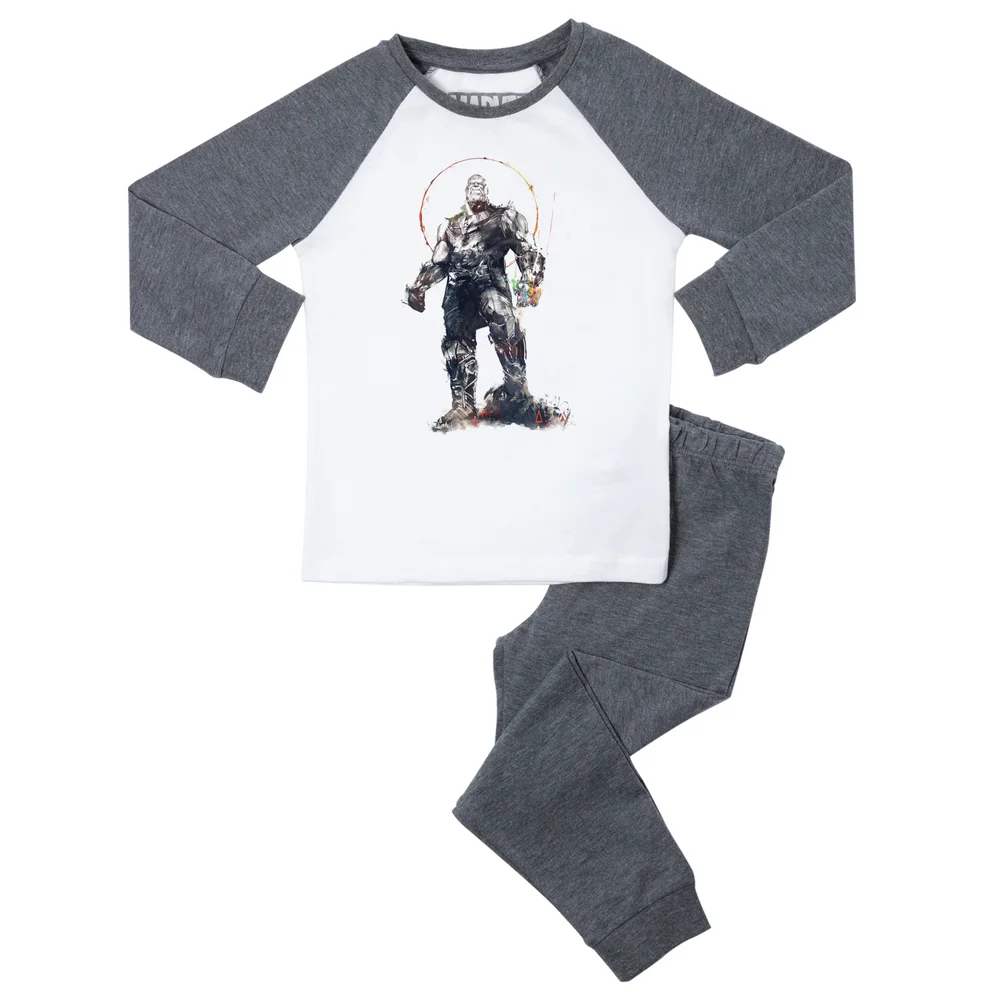 Marvel Thanos Kids' Pyjamas - Grey White - 3-4 Jahre Bild 1
