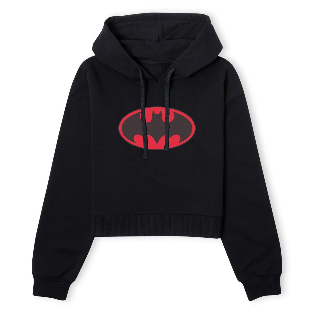 Batman Red Logo Women's Cropped Hoodie - Black - XS - Schwarz Bild 1