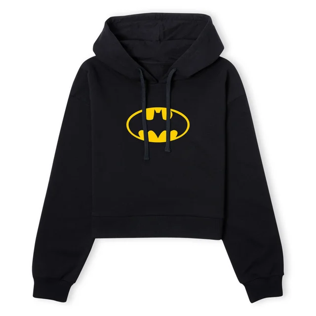 Batman Core Justics League Batman Logo Women's Cropped Hoodie - Black