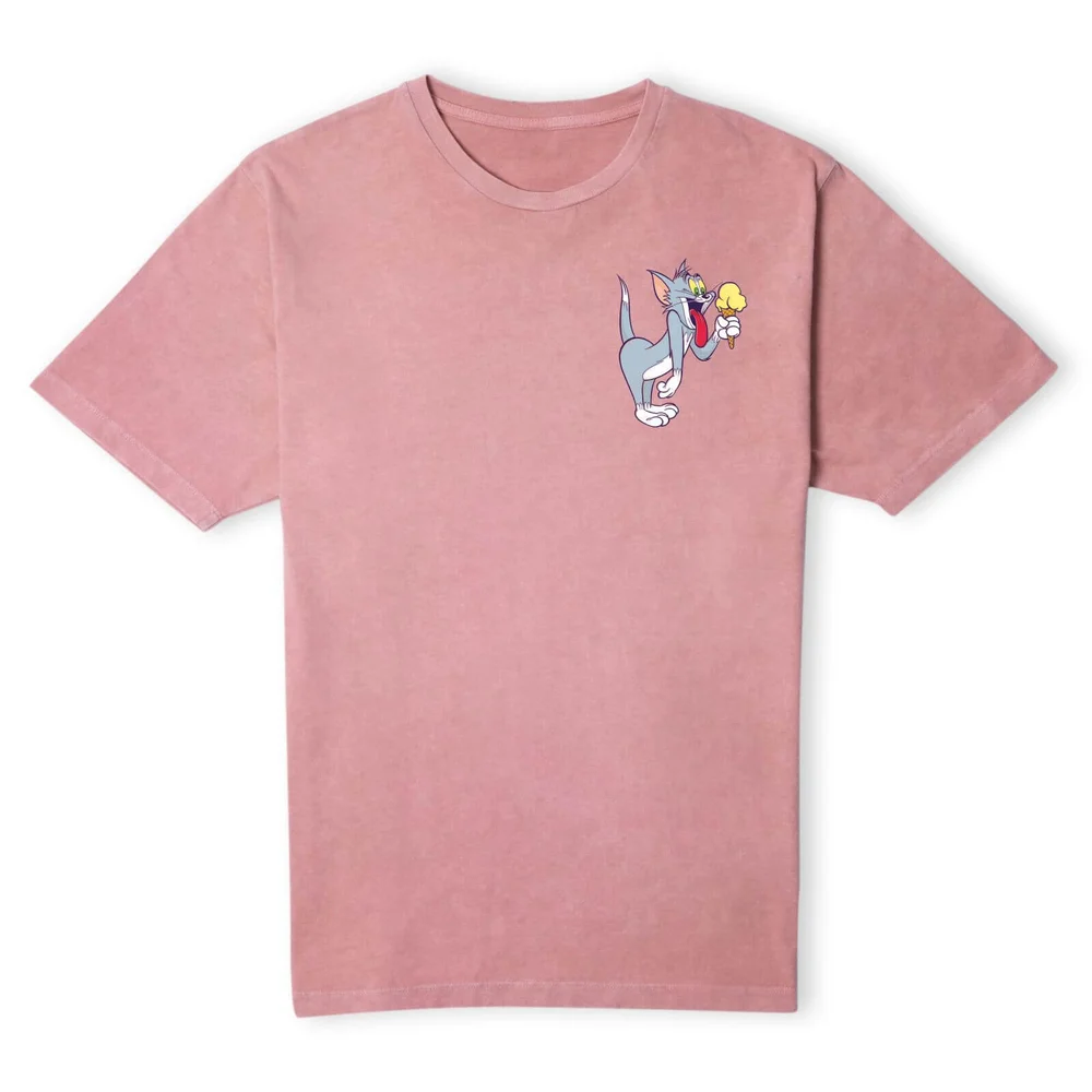 Tom & Jerry Tom's Ice Cream Unisex T-Shirt - Pink Acid Wash - S Bild 1