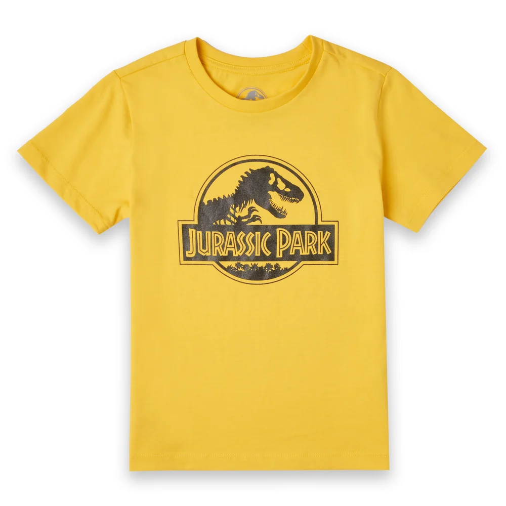 Jurassic Park Metallic Print Logo Kids' T-Shirt - Yellow - 5-6 Jahre Bild 1