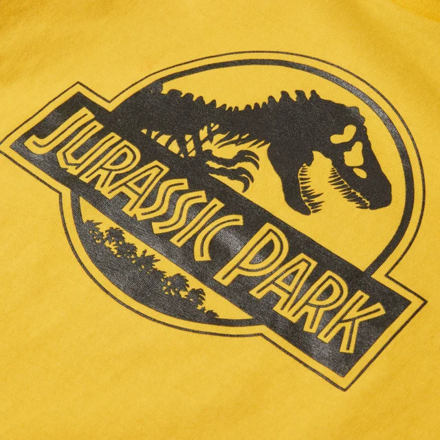 Jurassic Park Metallic Print Logo Kids' T-Shirt - Yellow