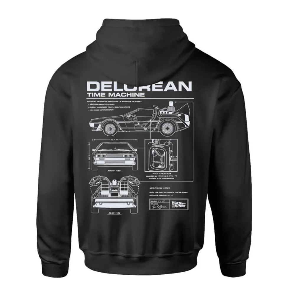Back To The Future Delorean Schematic Kids' Zipped Hoodie - Black - 7-8 Jahre Bild 1