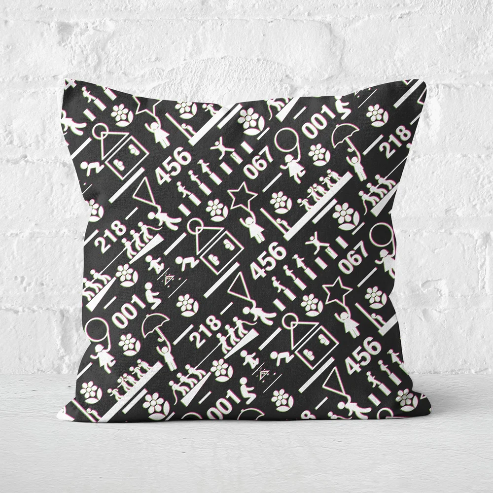 Squid Game Games Glitch Square Cushion - 40x40cm - Soft Touch Bild 1