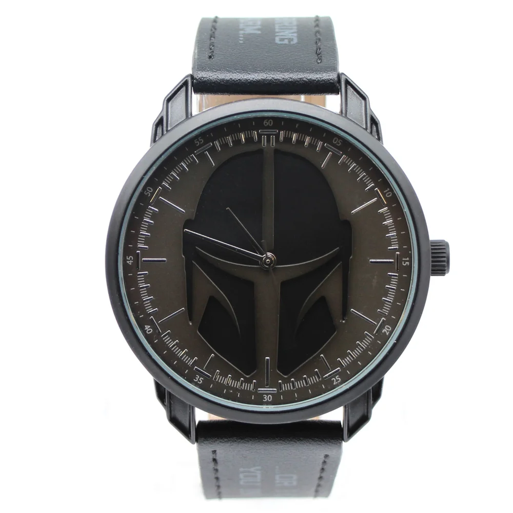 Star Wars The Mandalorian Quotes Black Simulated Leather Watch Bild 1