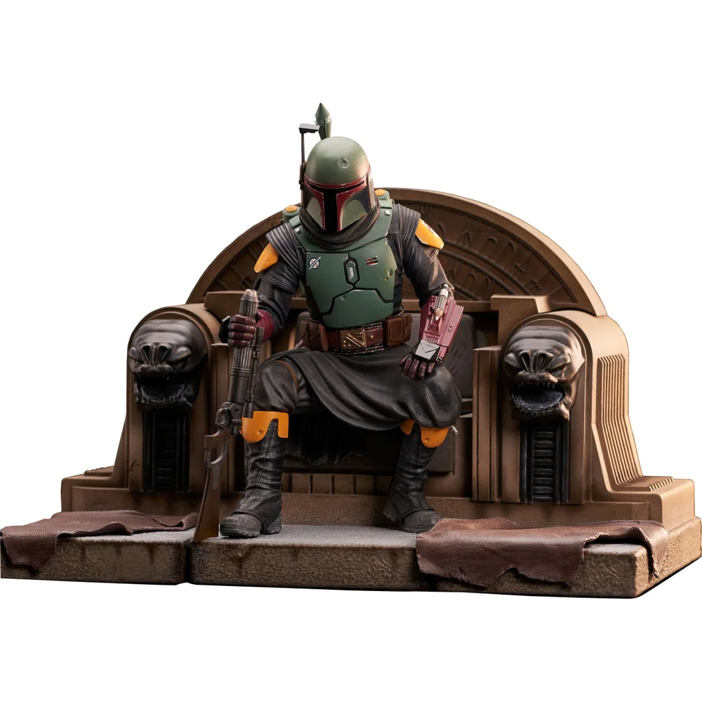 Gentle Giant The Mandalorian Premier Collection Statue - Boba Fett On Throne Bild 1