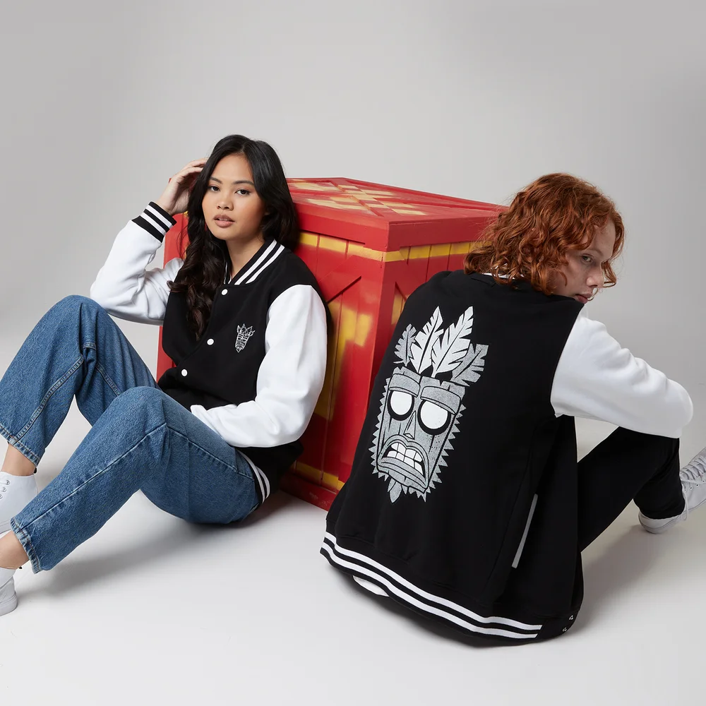 Crash Bandicoot Tiki Varsity Jacket - Schwarz/Weiß - S Bild 1