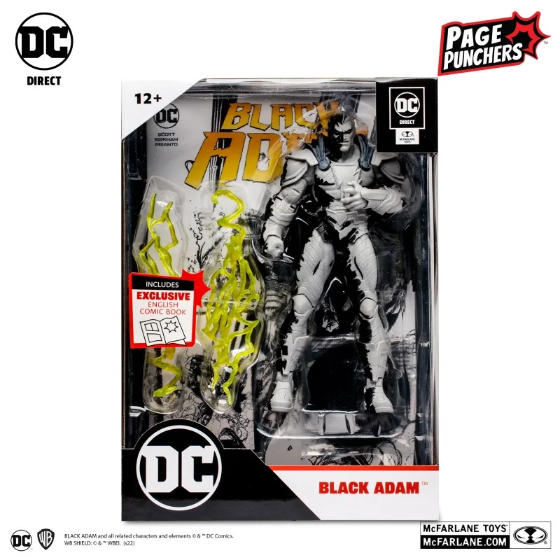 McFarlane Gold Label DC Multiverse 7" Action Figure with Comic - Black Adam (Line Art Variant) Bild 1