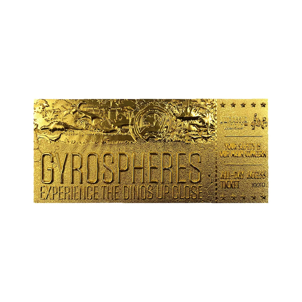 Fanattik Jurassic World 24k Gold Plated Gyrosphere Ticket Bild 1