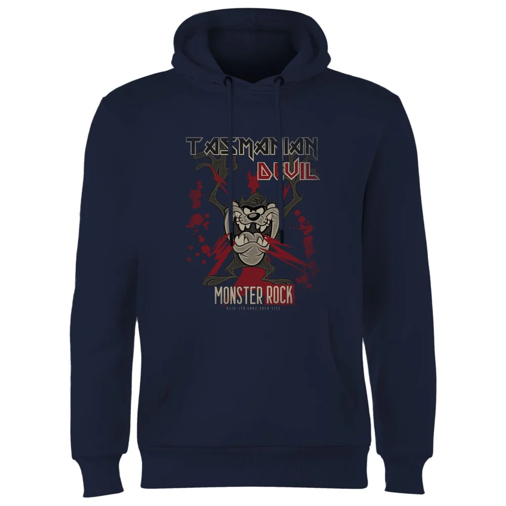 Looney Tunes Tasmanian Devil Monster Rock Hoodie - Navy - S Bild 1