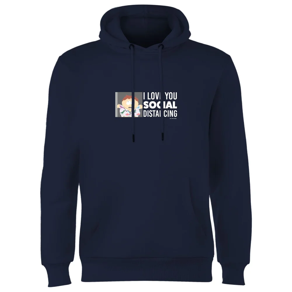 South Park Cartman I Love You Social Distancing Hoodie - Navy - S Bild 1