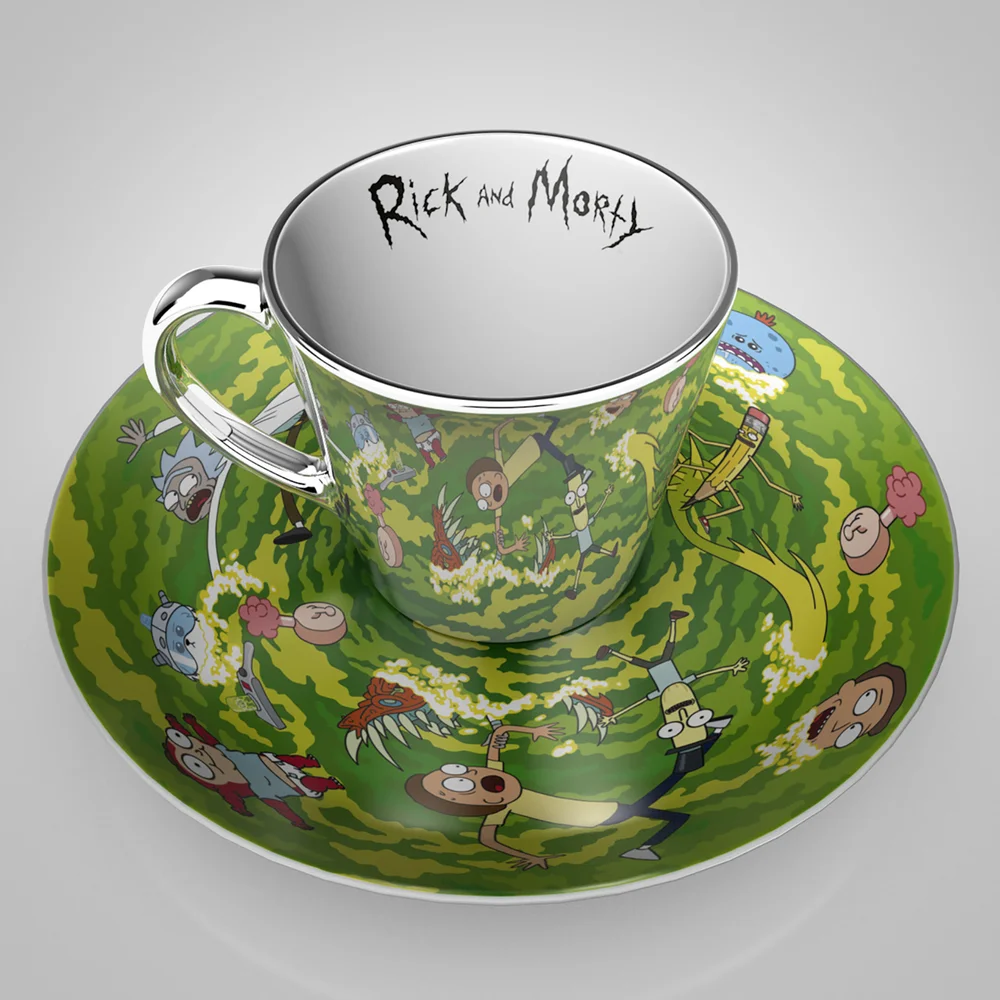 Rick and Morty Portal Mirror Mug and Plate Set Bild 1