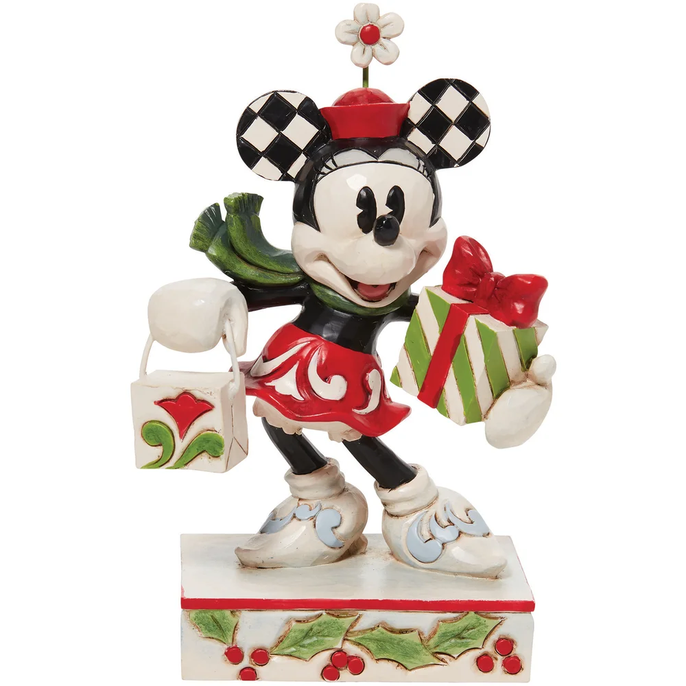 Disney Traditions Christmas Minnie Mouse with Presents Figurine Bild 1