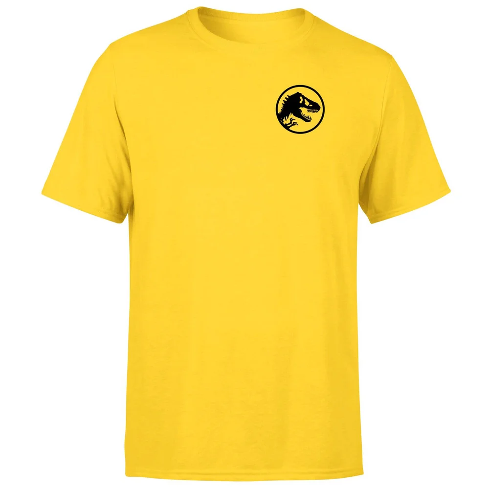 Jurassic Park Silhouette logo Embroidered Unisex T-Shirt - Yellow - S Bild 1
