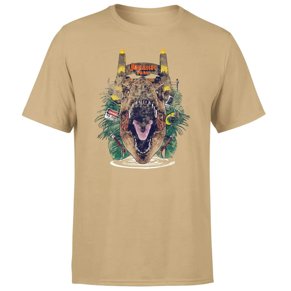 Jurassic Park T-Rex Break Out Unisex T-Shirt - Tan - M Bild 1