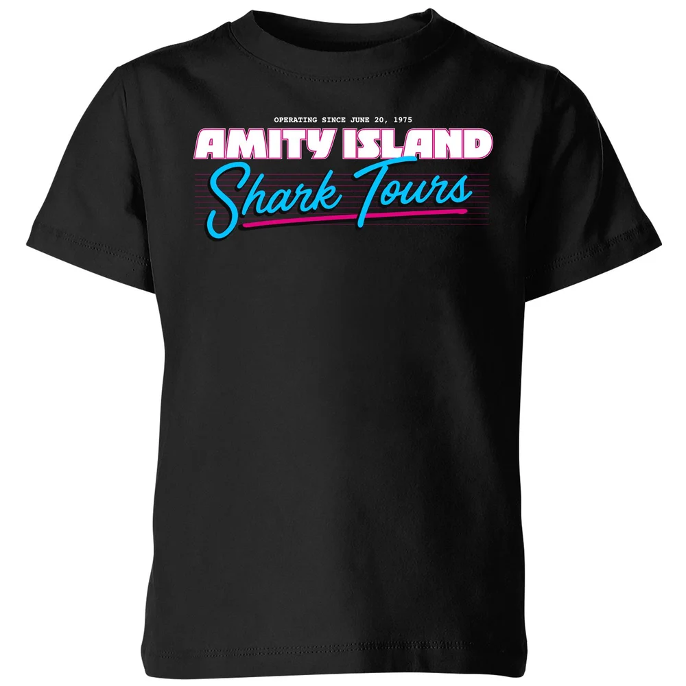 Jaws Amity Island Shark Tour Kids' T-Shirt - Black - 3-4 Jahre Bild 1