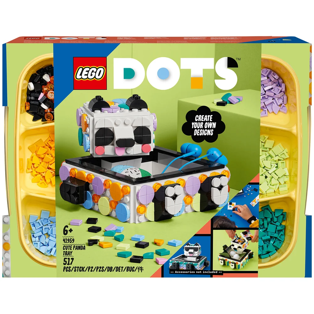 LEGO DOTS: Cute Panda Tray DIY Room Décor Crafts Toy (41959) Bild 1